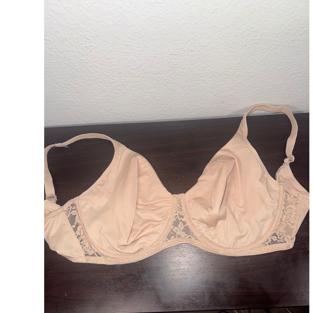 Ellen Tracy Lace Detail Bra in Nude